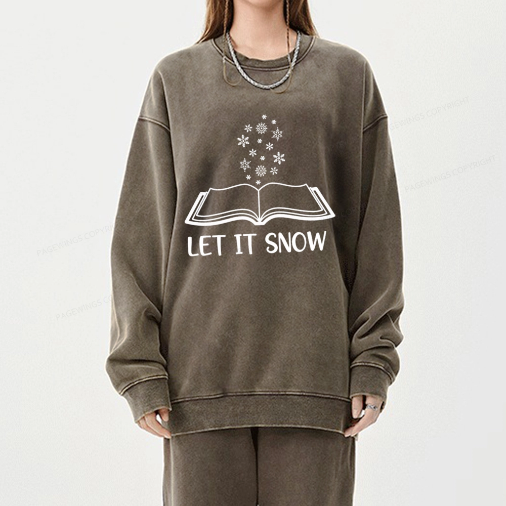 Pagewings Let It Snow Unisex Washed Sweatshirt