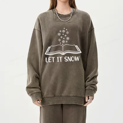Pagewings Let It Snow Unisex Washed Sweatshirt
