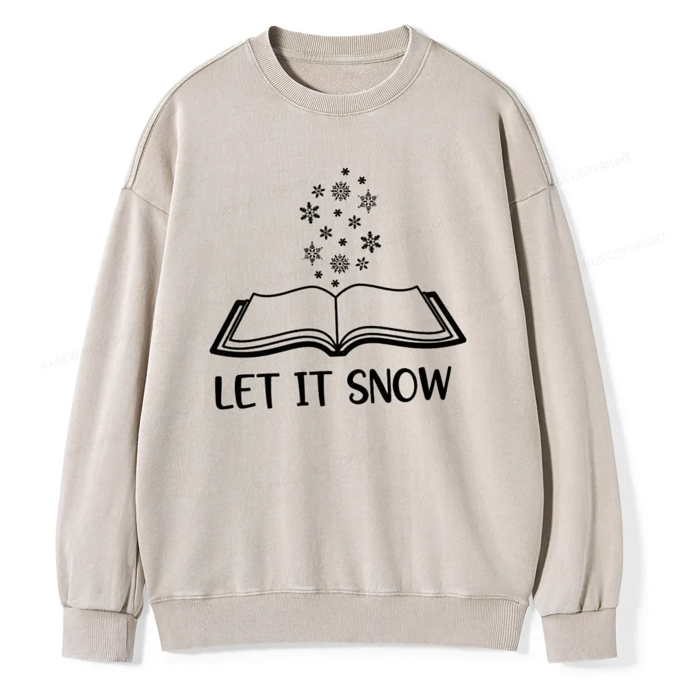 Pagewings Let It Snow Unisex Washed Sweatshirt