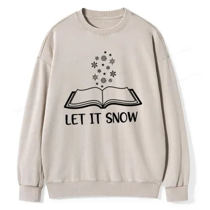 Pagewings Let It Snow Unisex Washed Sweatshirt