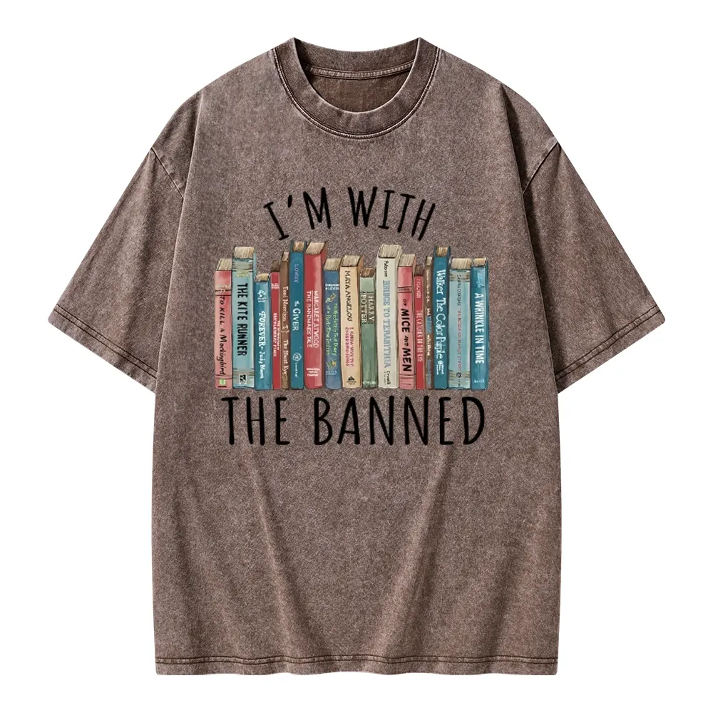 Pagewings I'm With The Banned Unisex Washed T-shirt