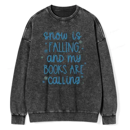 Pagewings Book Lovers Winter Unisexx Washed Sweatshirt