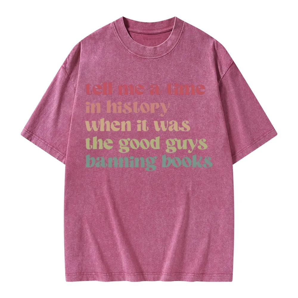 Pagewings Tell Me a Time in History Unisex Washed T-shirt