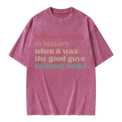 Pagewings Tell Me a Time in History Unisex Washed T-shirt