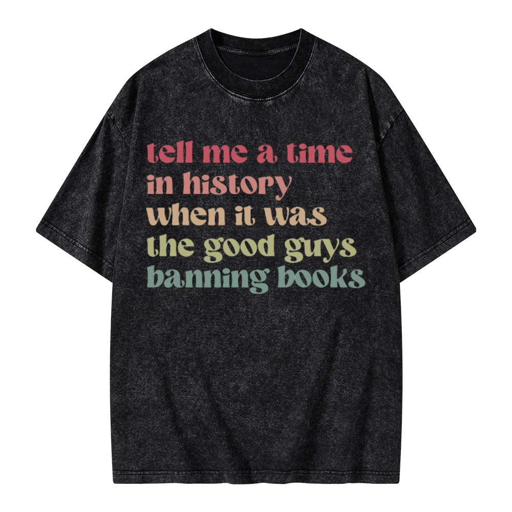 Pagewings Tell Me a Time in History Unisex Washed T-shirt