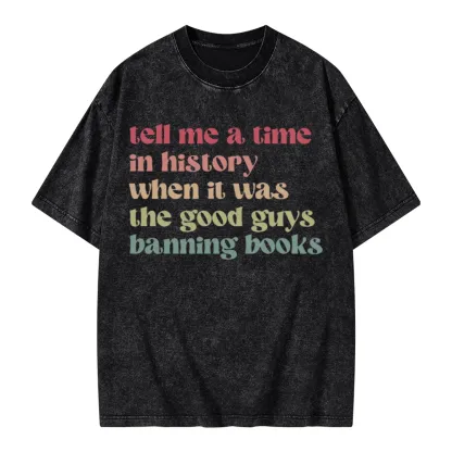 Pagewings Tell Me a Time in History Unisex Washed T-shirt