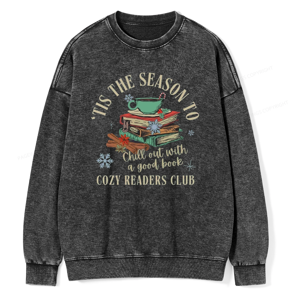 Pagewings To Chill Out With A Good Book Unisex Washed Sweatshirt