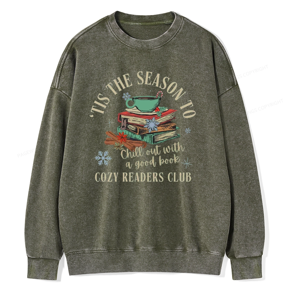 Pagewings To Chill Out With A Good Book Unisex Washed Sweatshirt