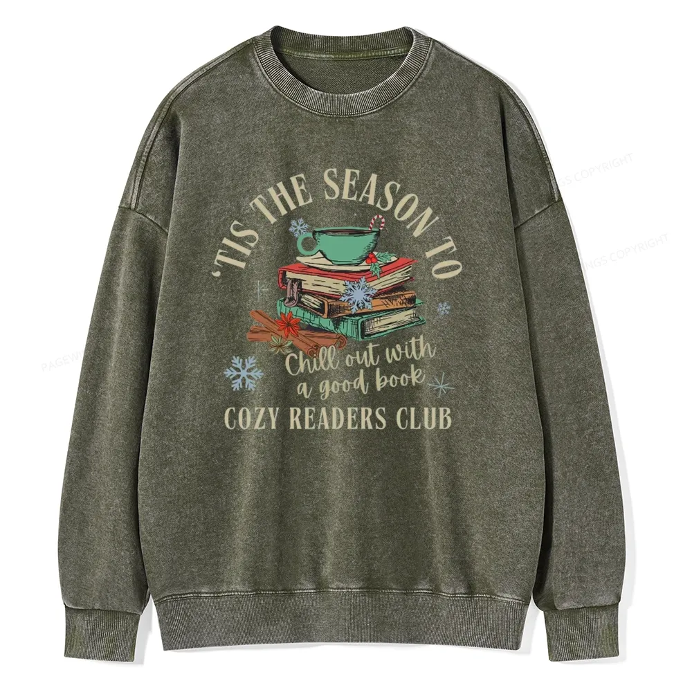 Pagewings To Chill Out With A Good Book Unisex Washed Sweatshirt