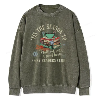 Pagewings To Chill Out With A Good Book Unisex Washed Sweatshirt