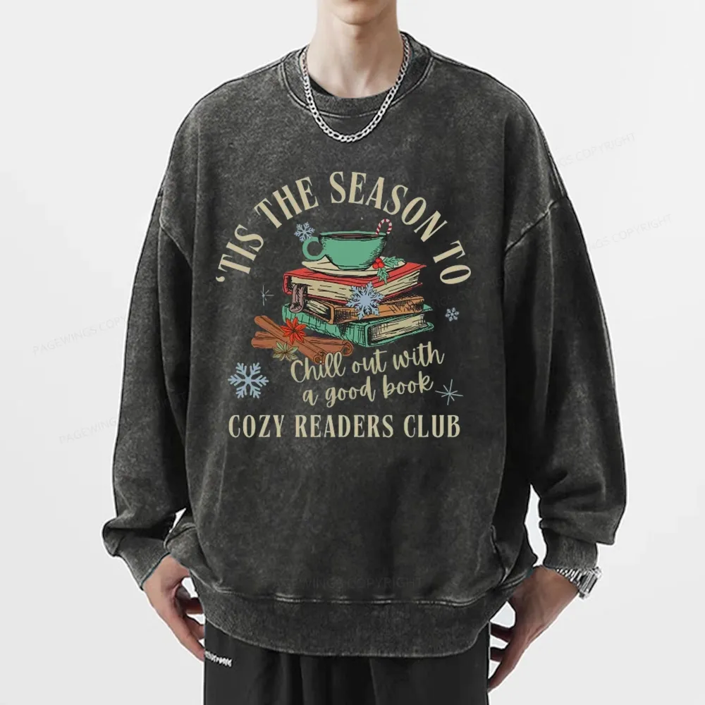 Pagewings To Chill Out With A Good Book Unisex Washed Sweatshirt