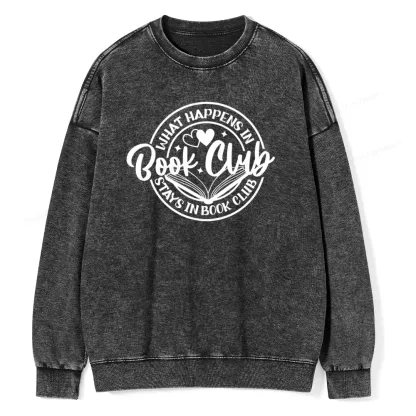 Pagewings What Happens In Book Club Stays Unisex Washed Sweatshirt