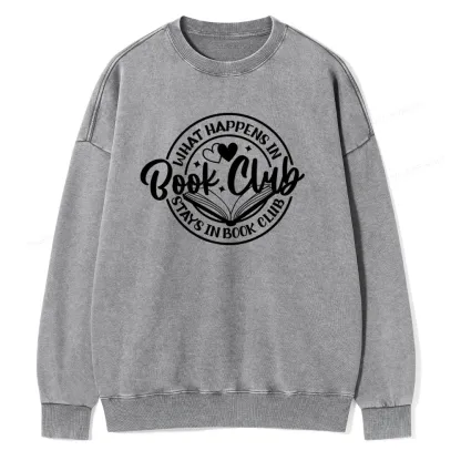 Pagewings What Happens In Book Club Stays Unisex Washed Sweatshirt