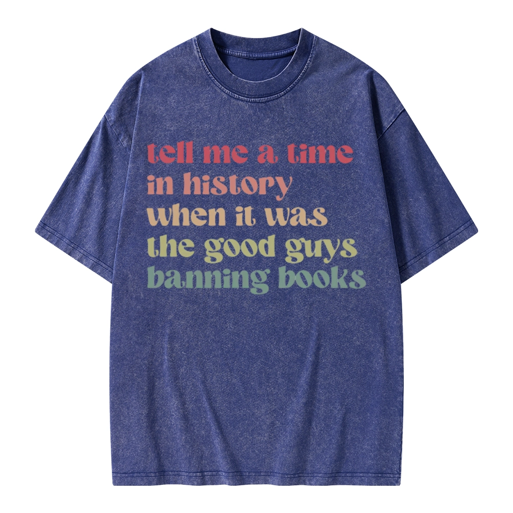 Pagewings Tell Me a Time in History Unisex Washed T-shirt