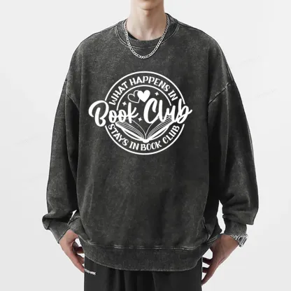 Pagewings What Happens In Book Club Stays Unisex Washed Sweatshirt