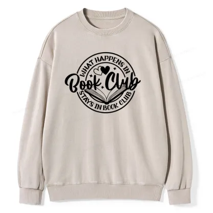 Pagewings What Happens In Book Club Stays Unisex Washed Sweatshirt