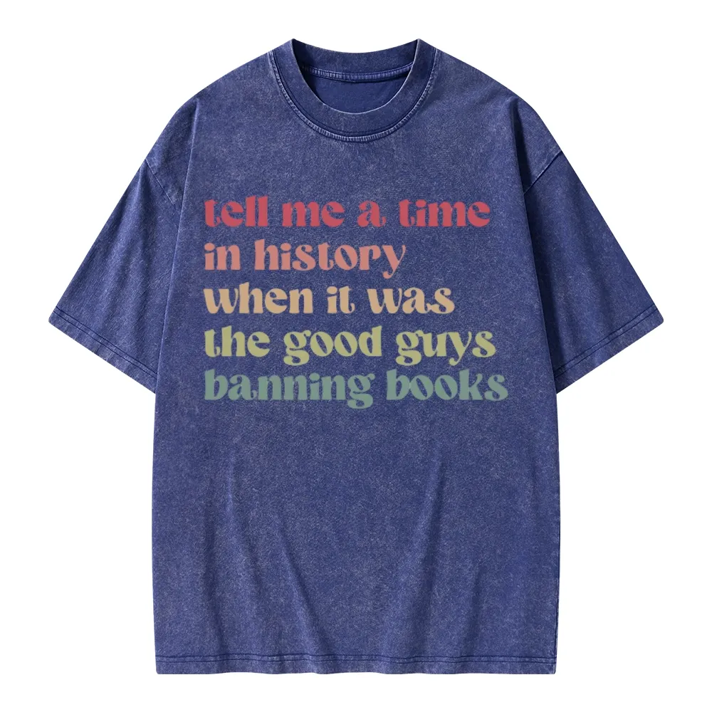 Pagewings Tell Me a Time in History Unisex Washed T-shirt