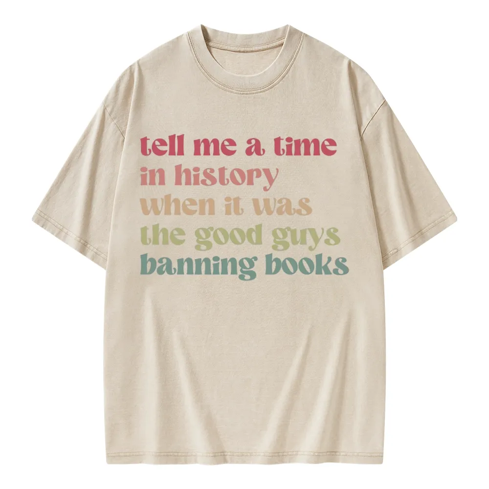 Pagewings Tell Me a Time in History Unisex Washed T-shirt