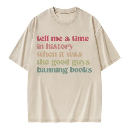Pagewings Tell Me a Time in History Unisex Washed T-shirt