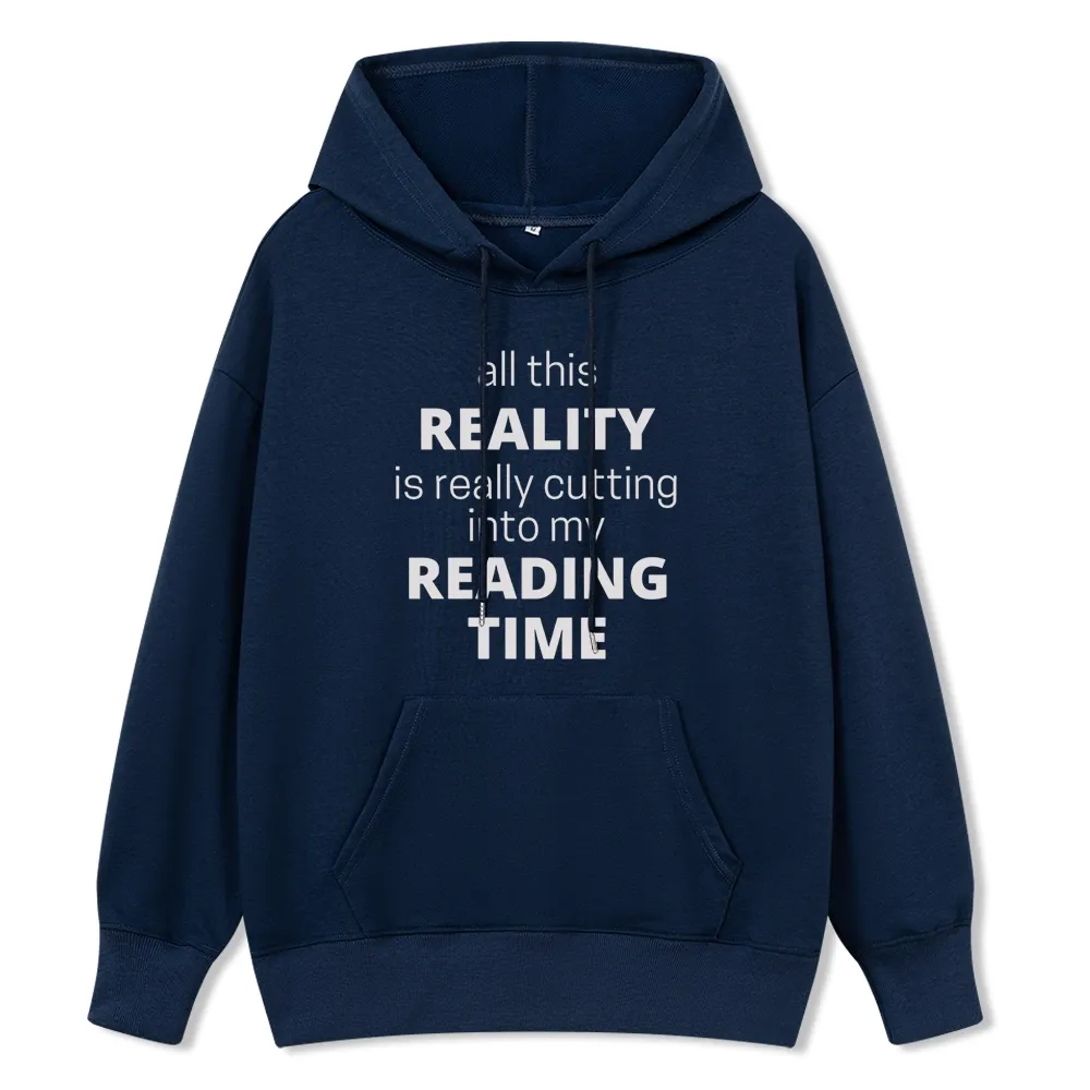 Pagewings All This Reality Is Really Cutting Into My Reading Time Unisex Classic Hoodie