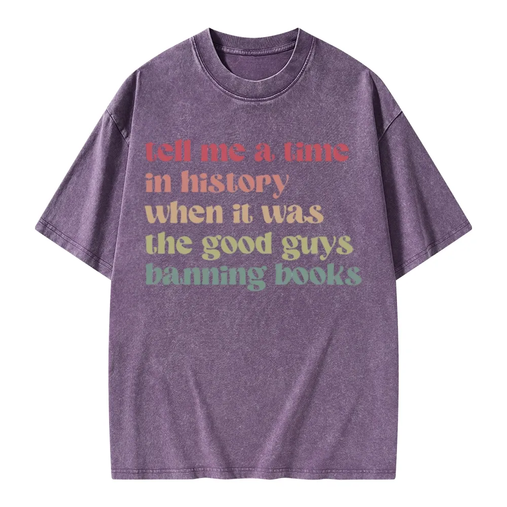 Pagewings Tell Me a Time in History Unisex Washed T-shirt