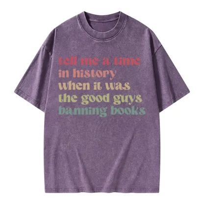 Pagewings Tell Me a Time in History Unisex Washed T-shirt