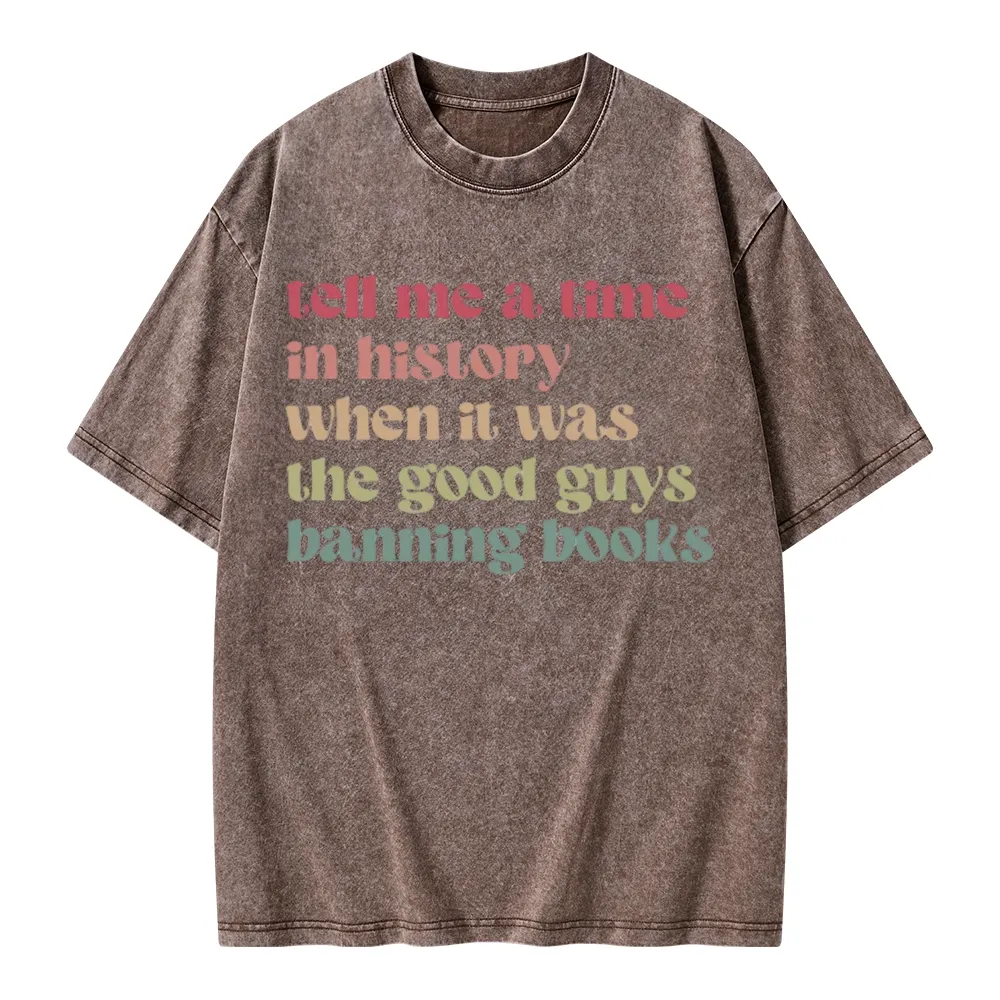 Pagewings Tell Me a Time in History Unisex Washed T-shirt