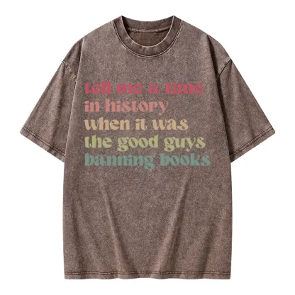 Pagewings Tell Me a Time in History Unisex Washed T-shirt