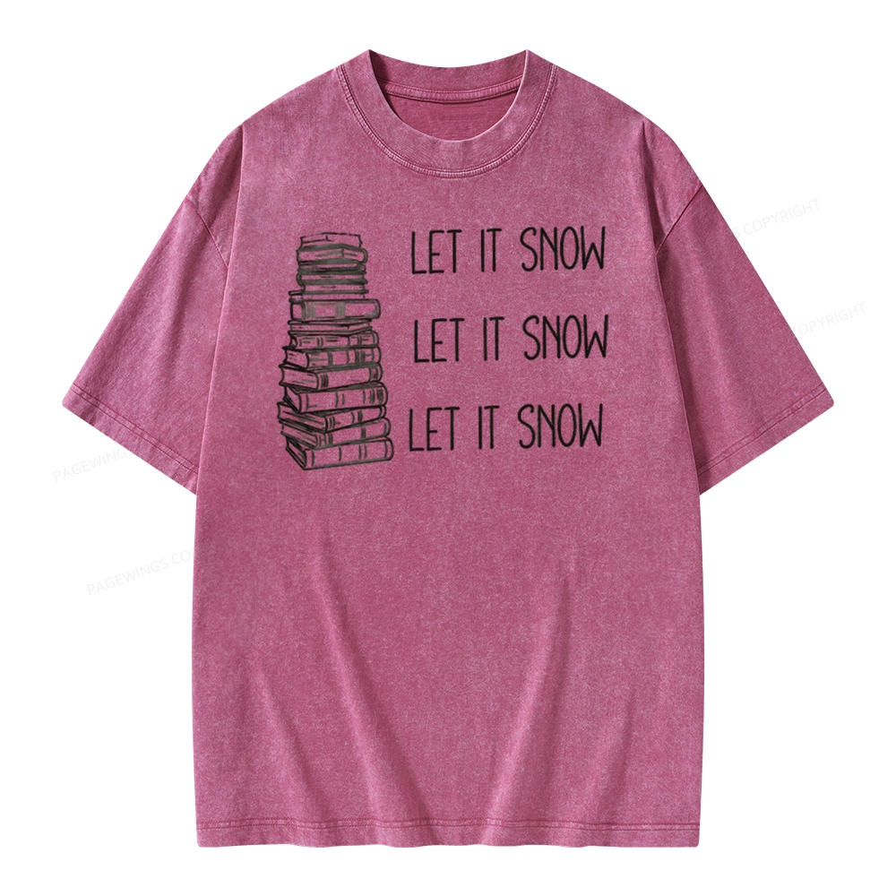 Pagewings Let It Snow Unisex Washed T-shirt
