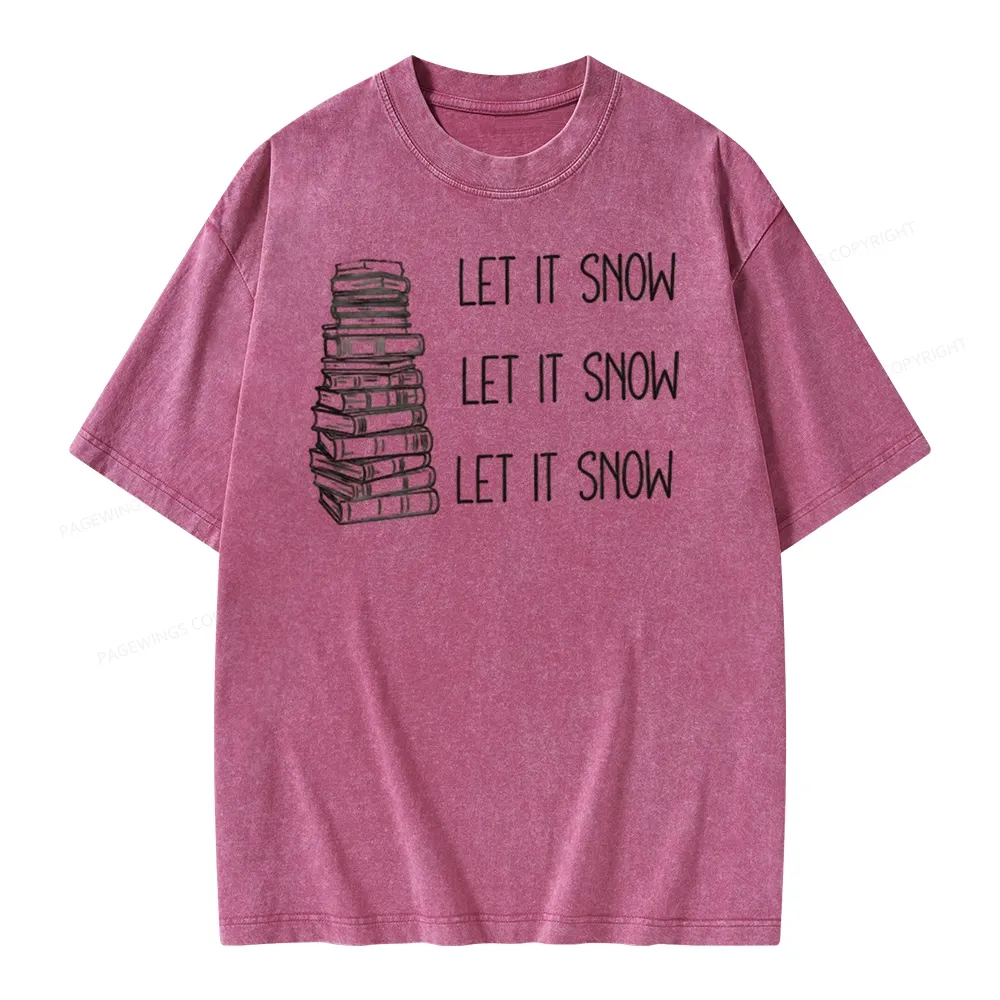 Pagewings Let It Snow Unisex Washed T-shirt