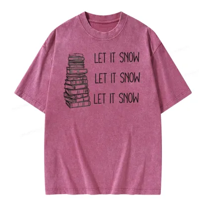 Pagewings Let It Snow Unisex Washed T-shirt