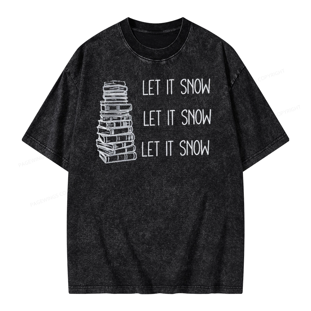 Pagewings Let It Snow Unisex Washed T-shirt
