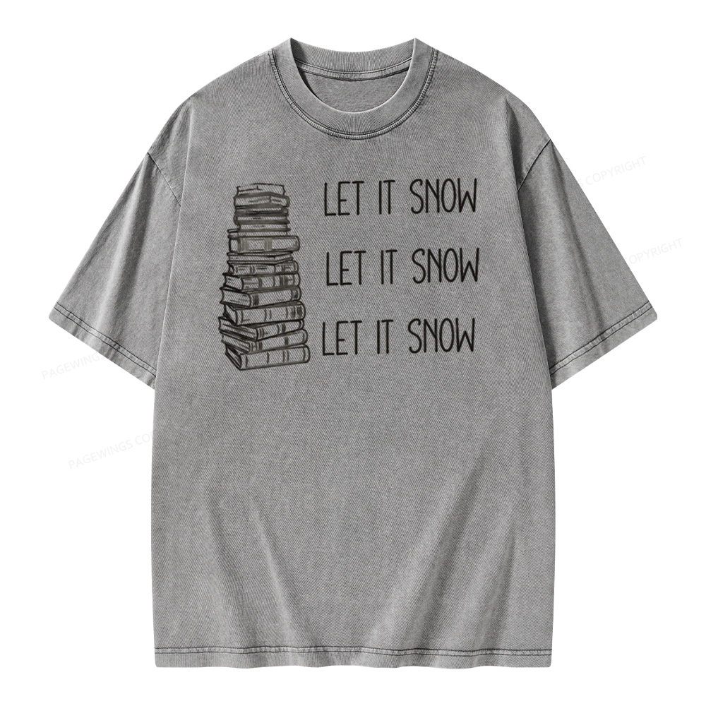 Pagewings Let It Snow Unisex Washed T-shirt