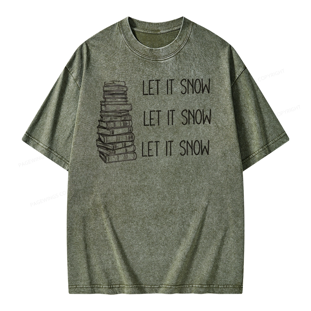 Pagewings Let It Snow Unisex Washed T-shirt