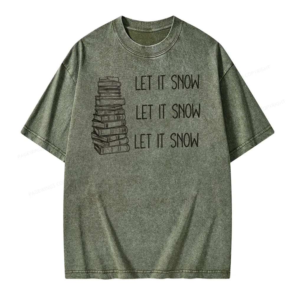 Pagewings Let It Snow Unisex Washed T-shirt