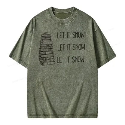 Pagewings Let It Snow Unisex Washed T-shirt