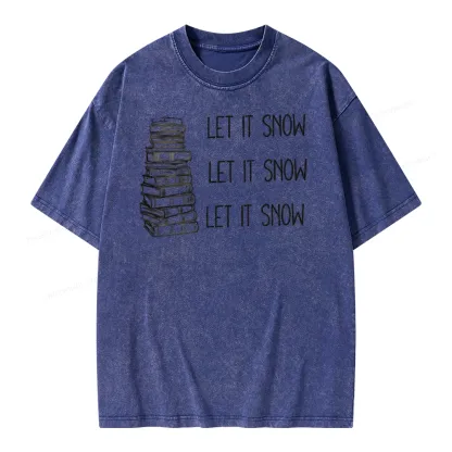 Pagewings Let It Snow Unisex Washed T-shirt