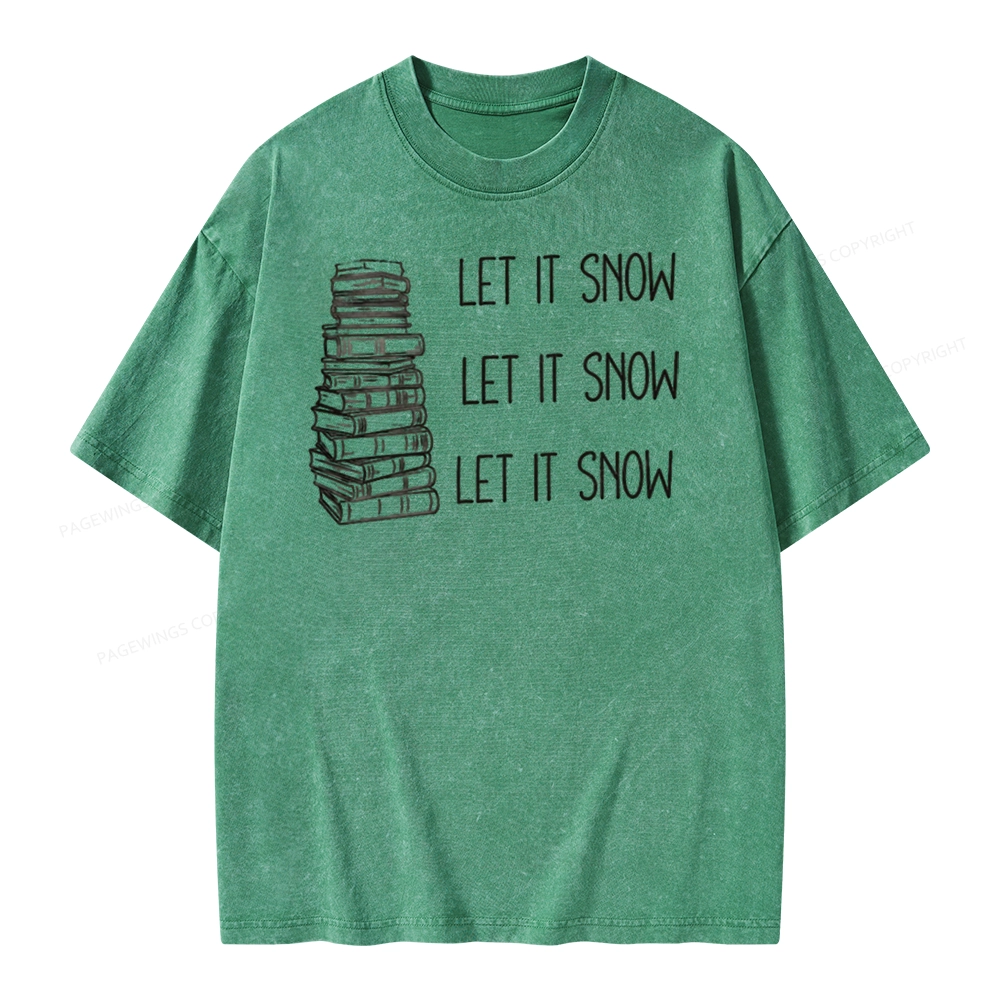 Pagewings Let It Snow Unisex Washed T-shirt