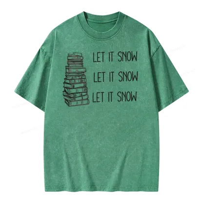 Pagewings Let It Snow Unisex Washed T-shirt