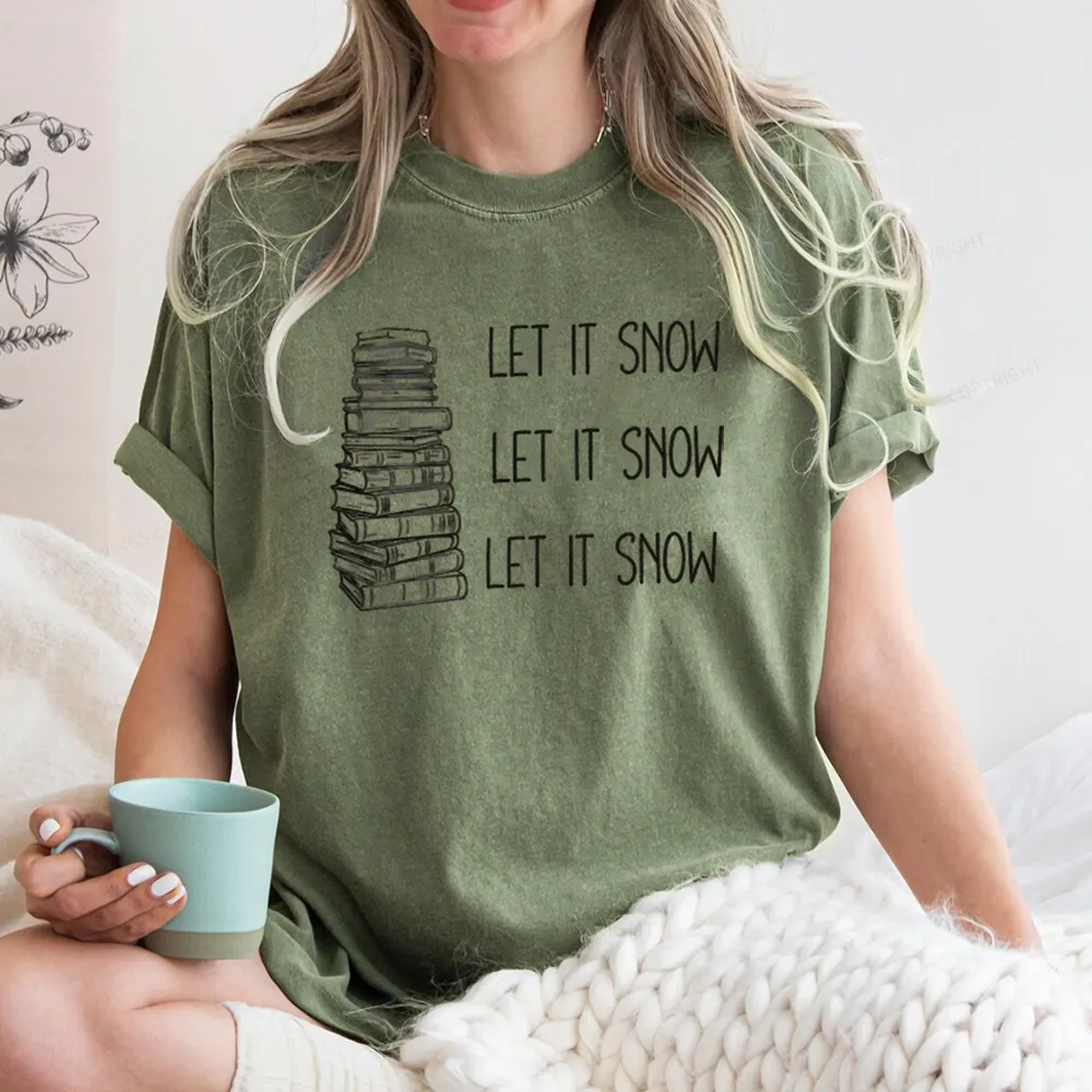Pagewings Let It Snow Unisex Washed T-shirt