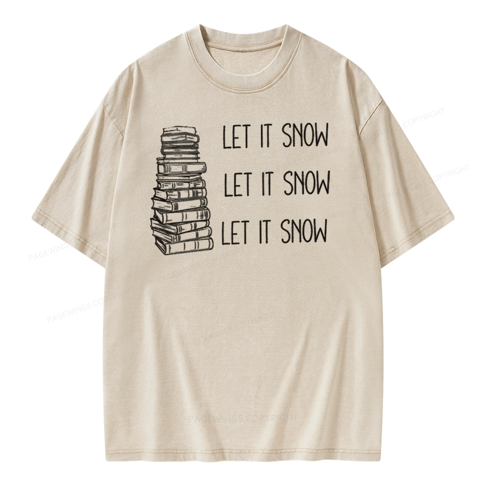 Pagewings Let It Snow Unisex Washed T-shirt