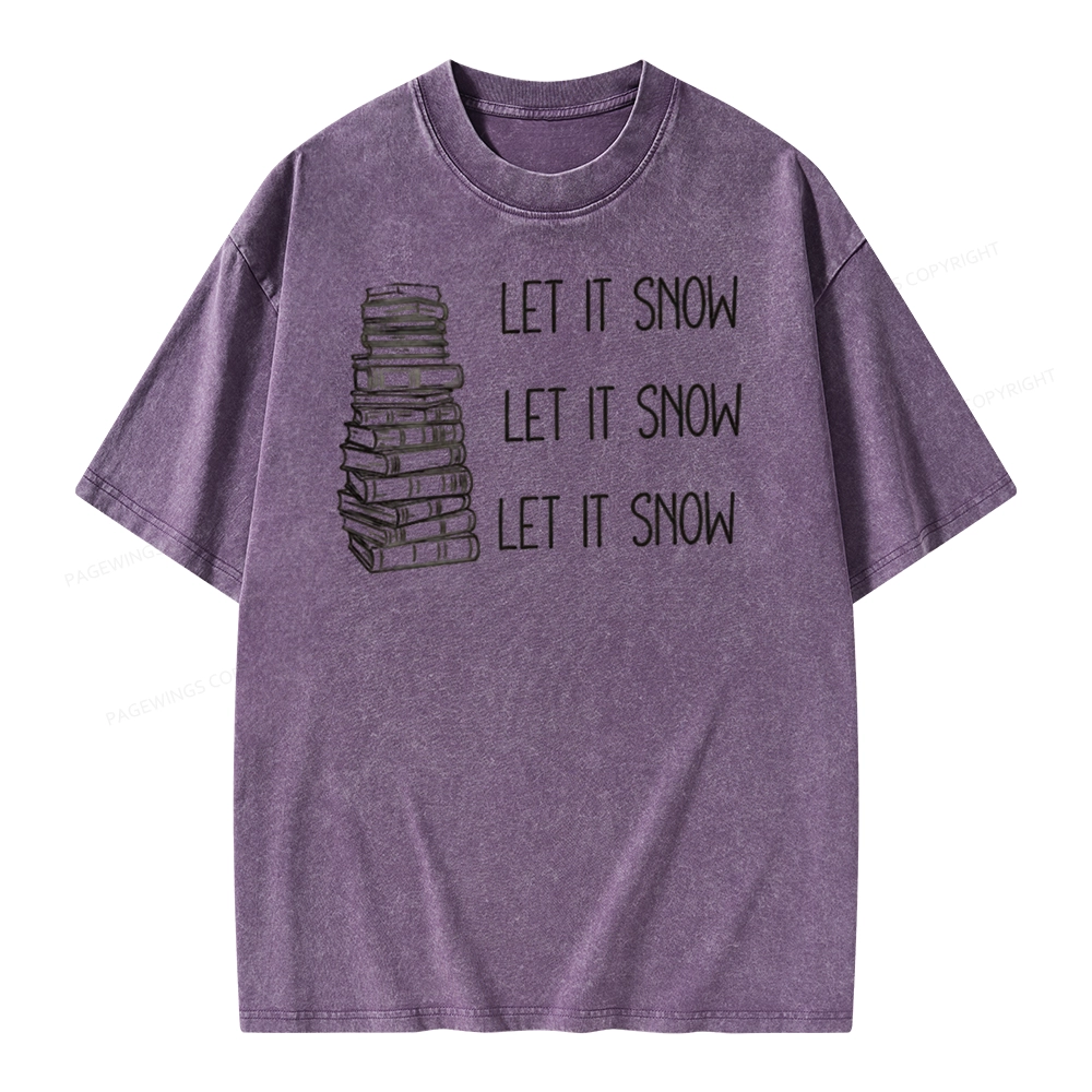 Pagewings Let It Snow Unisex Washed T-shirt