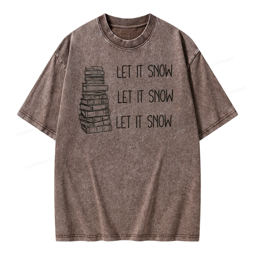 Pagewings Let It Snow Unisex Washed T-shirt