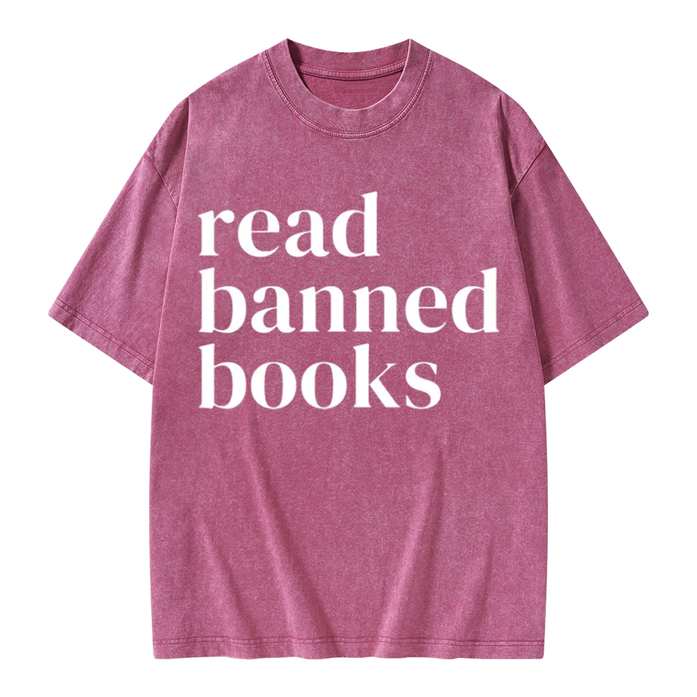 Pagewings Read Banned Books Unisex Washed T-shirt