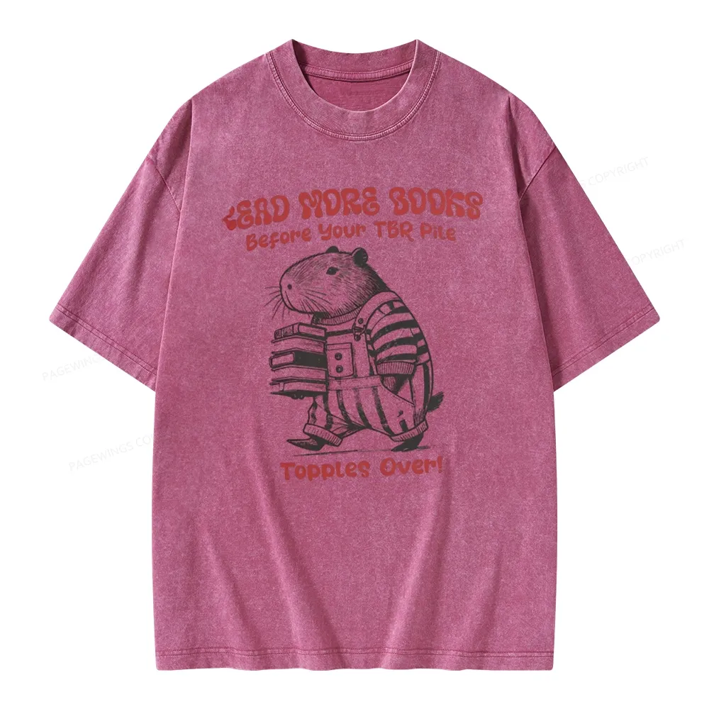 Pagewings Read More Books Before Your Tbr Pile Unisex Washed T-shirt