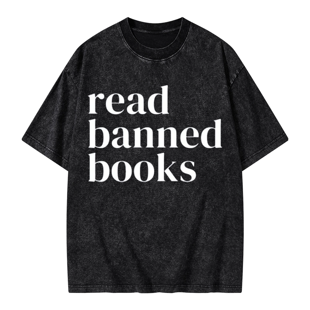 Pagewings Read Banned Books Unisex Washed T-shirt