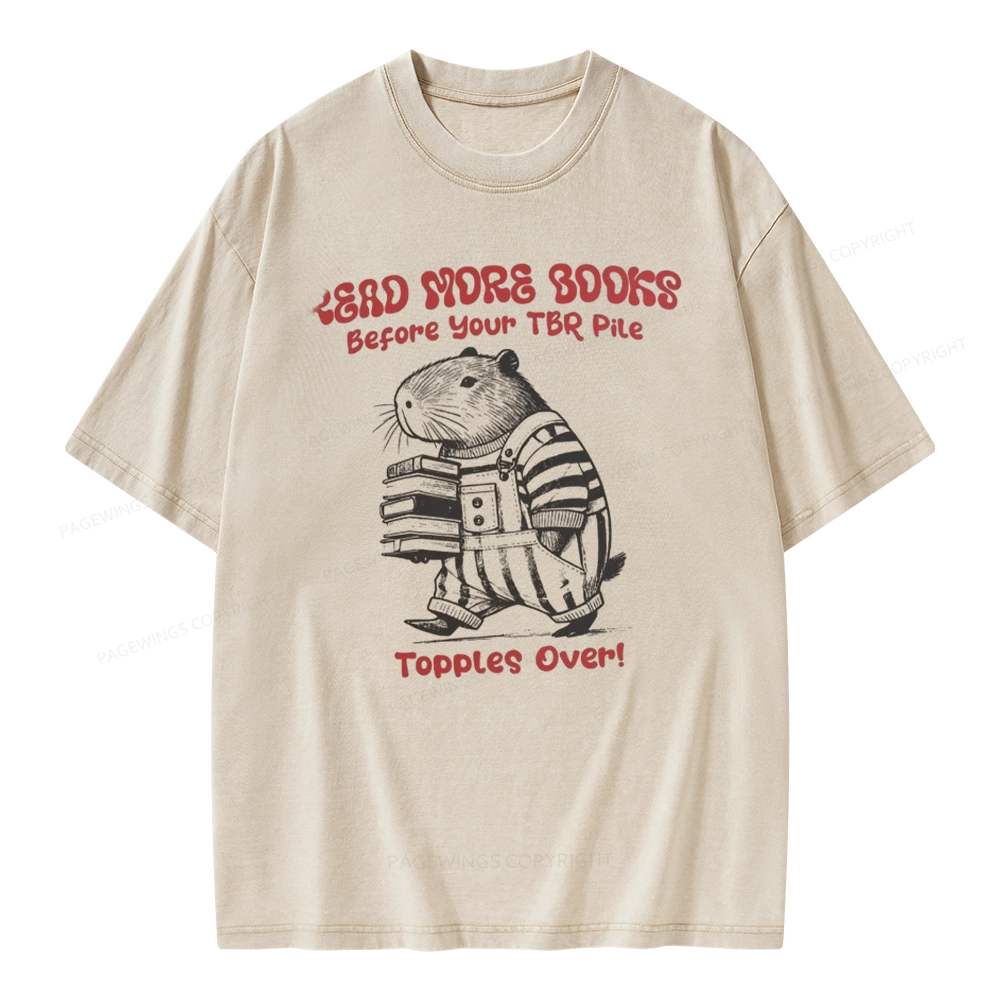 Pagewings Read More Books Before Your Tbr Pile Unisex Washed T-shirt