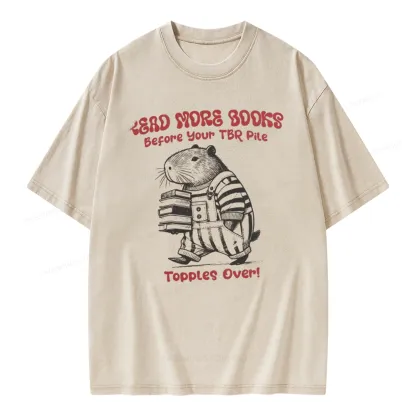 Pagewings Read More Books Before Your Tbr Pile Unisex Washed T-shirt