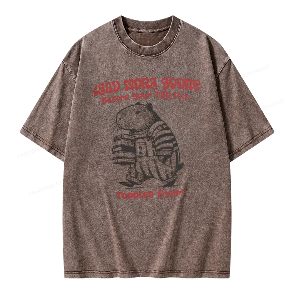 Pagewings Read More Books Before Your Tbr Pile Unisex Washed T-shirt
