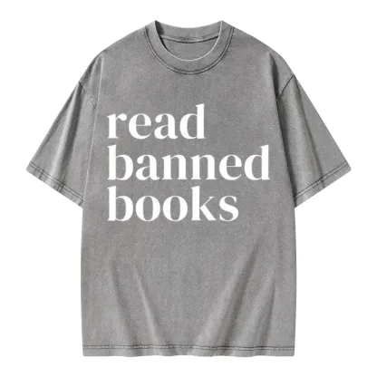 Pagewings Read Banned Books Unisex Washed T-shirt